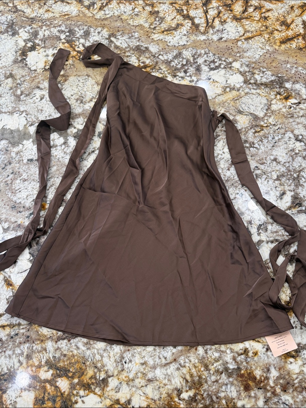 SHEIN Brown Wrap Dress with Side and Shoulder Ties